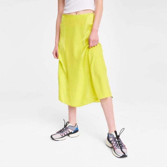 NWT Rag & Bone lime green silk midi skirt, 6 - Picture 5 of 11